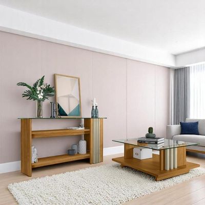 Conjunto Aparador Frizz E Mesa De Centro Cumaru/opala