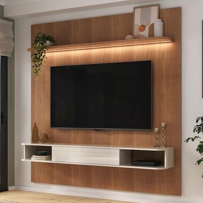 Painel Suspenso Tv 75 Pol 183 Cm 4622 Arly Cinamomo Off White