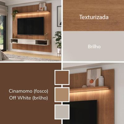 Painel Suspenso Tv 75 Pol 183 Cm 4622 Arly Cinamomo Off White