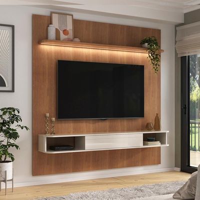 Painel Suspenso Tv 75 Pol 183 Cm 4622 Arly Cinamomo Off White