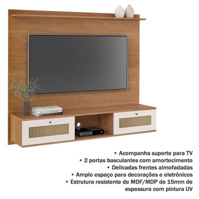 Painel Suspenso Tv 72 Pol 160 Cm 4671 Arly Cinamomo Off White