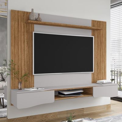 Painel Suspenso Tv 65 Pol 177 Cm Buzios Bechara Cinamomo Off White