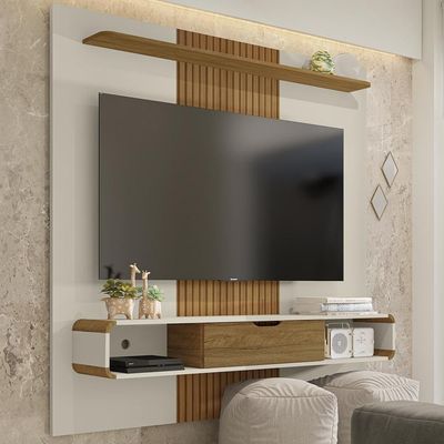 Painel Suspenso Tv 65 Pol 159 Cm Lisboa Bechara Off White Cinamomo