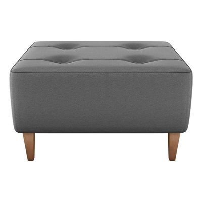 Puff Decorativo Para Sala Piva 62x52 Cm E425 Milani Store Cinza