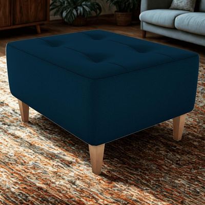 Puff Decorativo Para Sala Piva 62x52 Cm E433 Milani Store Azul