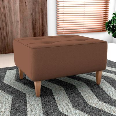Puff Decorativa Para Sala Piva 62x52 Cm Veludo Inca Milani Store Ferrugem