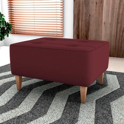 Puff Decorativo Para Sala Piva 62x52 Cm E432 Milani Store Vermelho