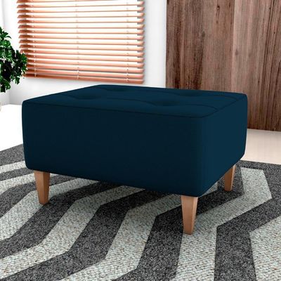 Puff Decorativo Para Sala Piva 62x52 Cm E433 Milani Store Azul