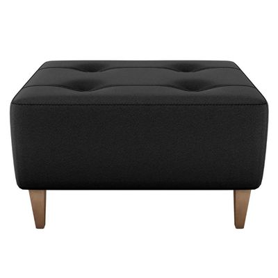 Puff Decorativa Para Sala Piva 62x52 Cm Veludo Inca Milani Store Preto