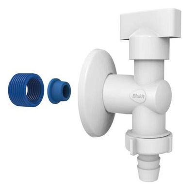 Registro Esfera 1-2'' Branco 1-4 Volta - Torneira Multiuso Para Máquinas De Lavar E Jardins