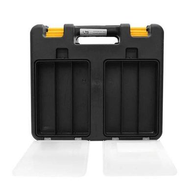 Caixa De Ferramentas Maxi 2 Pvc Preto Fosco Com Alça Fixa E 02 Trancas Amarelas