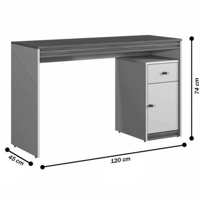 Escrivaninha 120cm 1 Porta 1 Gaveta Madrid - Mavaular Naturalle