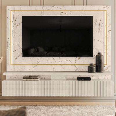 Bancada Suspensa Gaia Com Prateleiras Calacata/off-white