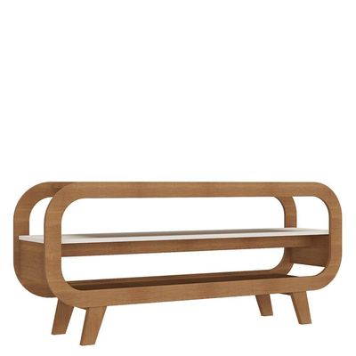 Rack Bancada Para Tv 42 Pol 122 Cm Mdf Cinamomo Off White Arly Cinamomo Off White