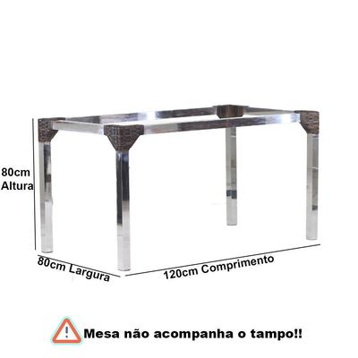 Conjunto 4 Cadeiras Angra E Mesa De Jantar Haiti Em Alumínio Preto