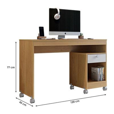 Mesa Para Computador Ambiente Giga Cinamomo Off White - Valdemóveis