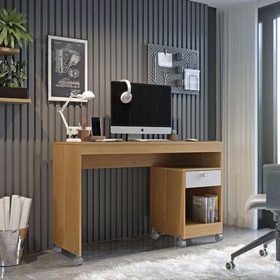 Mesa Para Computador Ambiente Giga Cinamomo Off White - Valdemóveis