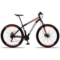 Bicicleta Aro 29 Suspensão Dianteira Bike Aço 21 Marchas Freio A Disco Laranja