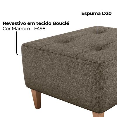 Puff Para Sala 62 Cm Piva Tecido Boucle Milani Store Marrom Marrom