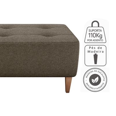 Puff Para Sala 62 Cm Piva Tecido Boucle Milani Store Marrom Marrom