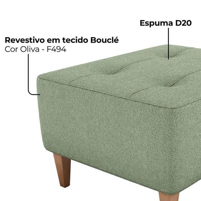 Puff Para Sala 62 Cm Piva Tecido Boucle F494 Oliva Milani Store Oliva
