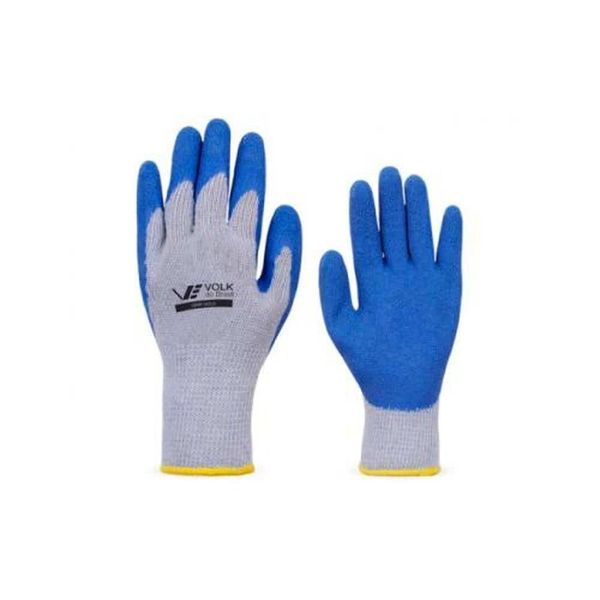 Luva De Segurança Em Algodão Com Látex Azul Tamanho 10 - Proteção Para Trabalhos Leves E Médios