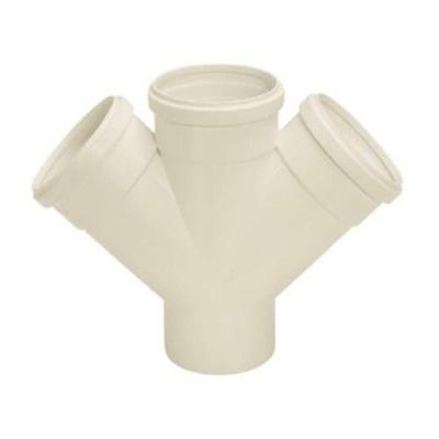 Junção Esgoto Dupla 75x75mm Pvc Branca - Amanco