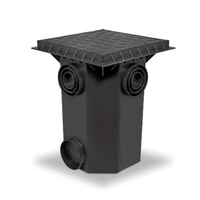 Caixa Passagem 350x350x44,5cm 22l Com Tampa Cega - Para Rede De Esgoto, água E Cabos - Roma