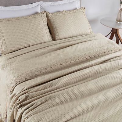 Colcha Queen Home Madrid Com Bordado Inglês 300 Fios 3 Peças - Avela