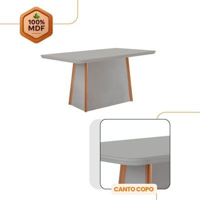 Mesa De Jantar Diane 120cm Tampo Mdf Vidro 4 Cadeiras