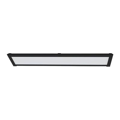 Luminária Led Taschibra Tl Slim 20 De Sobrepor 40w Bivolt Preta 3000k Luz Amarela