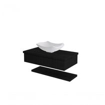 Conjunto Bancada C-cuba L42 E Prateleira Metrópole 805 Nogal Preto ônix