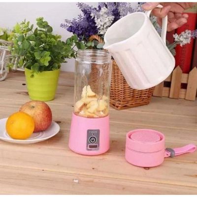 Mini Liquidificador Portátil Recarregável Usb 6 Lâminas Rosa