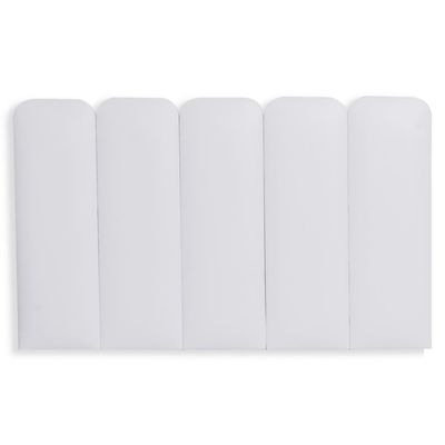 Cabeceira Solteiro Kit 5 Placas Modelo Arredondada - Courino Branco