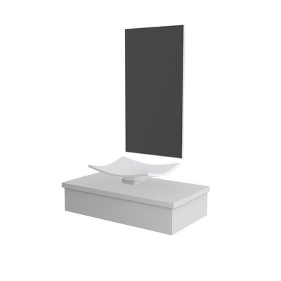 Conjunto Bancada Com Cuba F44 E Espelheira Metrópole 801 Perffect Acetinado Branco Chess
