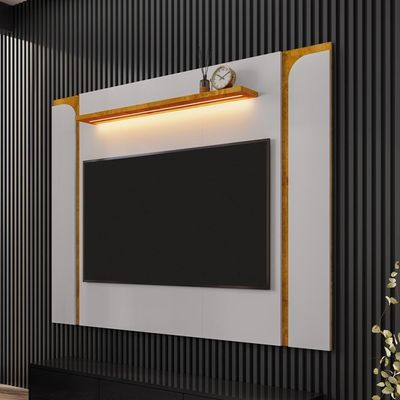 Painel Suspenso TV 75 Polegadas 180 Cm Maresias Bechara Off White Naturalle