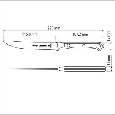 Faca Para Churrasco E Frutas Century Com Lâmina Em Aço Inox E Cabo De Policarbonato E Fib