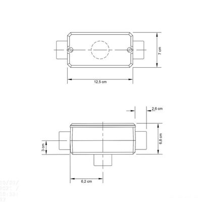 Condulete Fixo 1.1/4" Tipo "x" - Com Tampa / Sem Rosca / Sem Pintura Tramontina