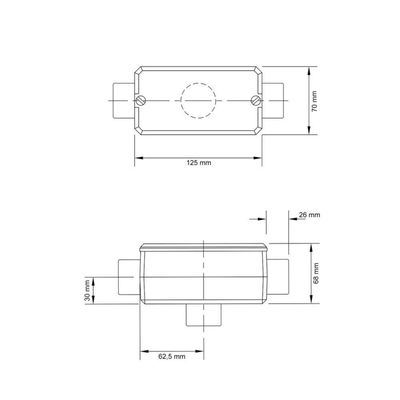 Condulete Fixo 1.1/4" Tipo "x" - Com Tampa / Sem Rosca / Sem Pintura Tramontina