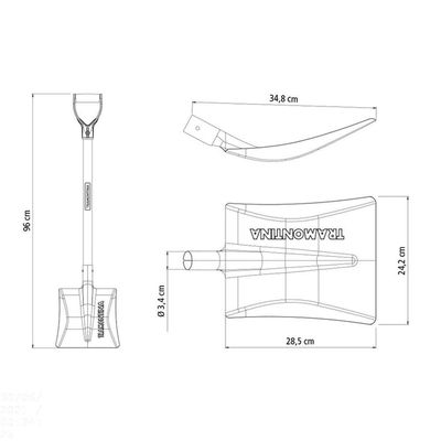 Pá Quadrada 464-30 Em Aço Com Cabo De Madeira 71 Cm Com Empunhadura Plástica Reta Ergonôm