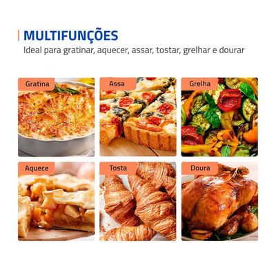 Forno Elétrico 42L Family II Mondial Preto/inox 1600W FRN-42-W 220V