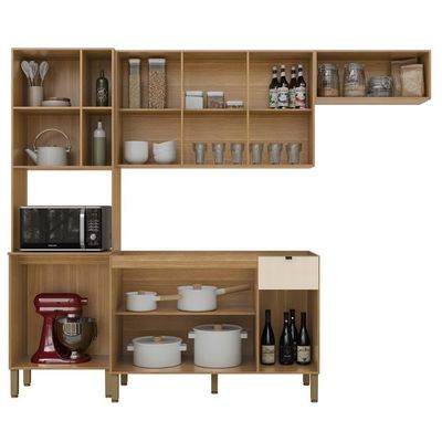 Cozinha Compacta Balcão Com Pia 120cm Laura Plus Freijó-soft Z06 - Mpozenato