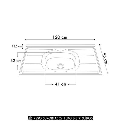 Cozinha Compacta Balcão Com Pia 120cm Laura Plus Freijó-soft Z06 - Mpozenato