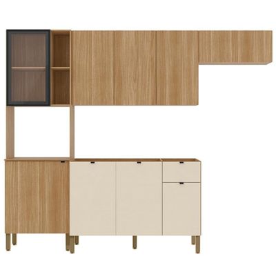 Cozinha Compacta Balcão Com Pia 120cm Laura Plus Freijó-soft Z06 - Mpozenato