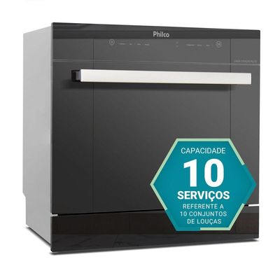 Lava Louças Philco 10 Serviços Preto Espelhado PLL10 220V
