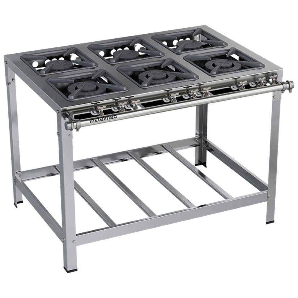 Fogão 6 Bocas Metalmaq Stori Premium 30x30 Cinza - M15