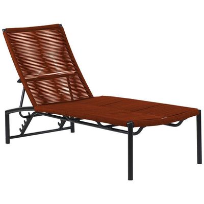 2 Espreguiçadeiras Corda Náutica Mesa Piscina Jardim Terra Cota