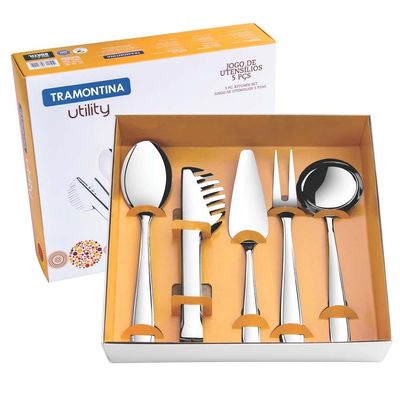 Conjunto de Utensílios Tramontina em Inox - 5 Peças