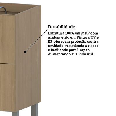 Balcão De Cozinha Sem Tampo 80cm 1 Porta E 1 Gavetão Classic Freijó/freijó