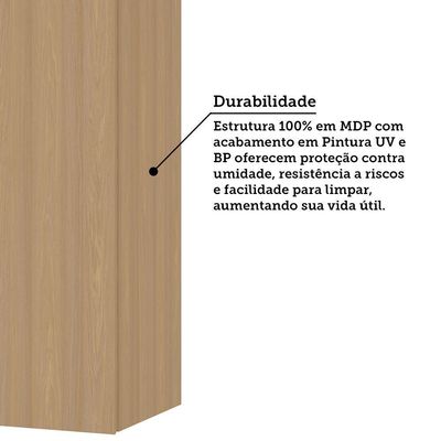 Armário Aéreo 60cm 2 Portas Slim Luciane Móveis Freijó/freijó